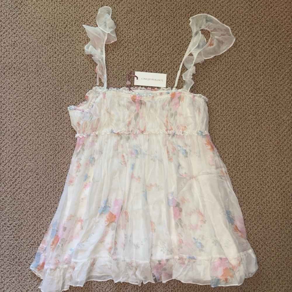 LoveShackFancy Zamira Dress Candied Sugar Size XL NWT